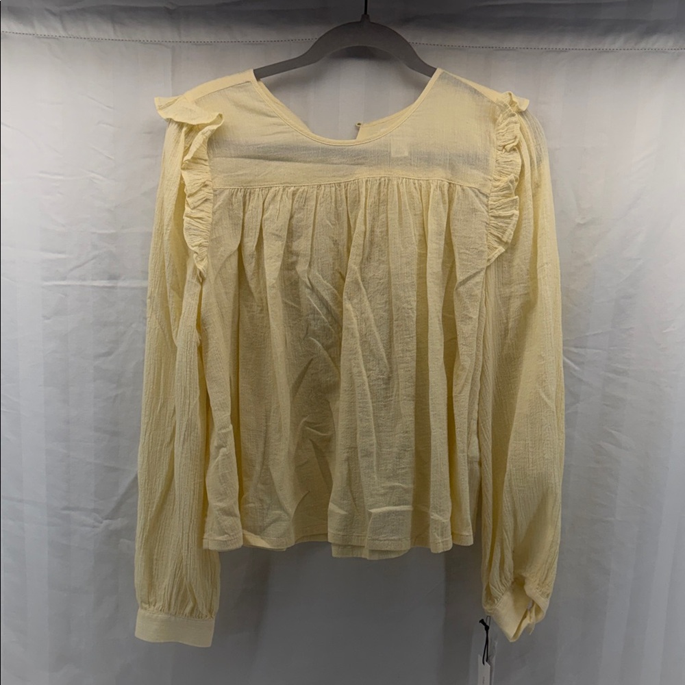 Treasure & Bond Light Yellow Ruffle Blouse‎